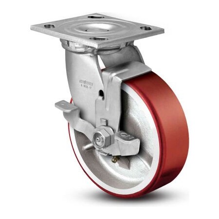 Colson Colson 4 Series Swivel Plate Caster 4.05109.949.7 BRK7 Polyurethane With Brake 5" Dia. 1000 Lb 4.05109.949.7 BRK7